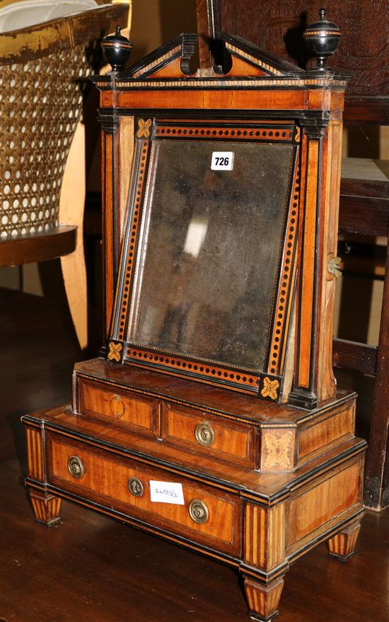 Inlaid mahogany toilet mirror